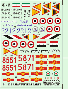 Декаль 1/72 Asian Fitters Part I  (Model Maker Decals)