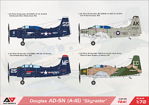 Сборная модель 1/72 Douglas AD-5N "Sky Raider" (night attack version) (A & A Models)