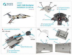 3D Декаль интерьера кабины F-104S (Kinetic)