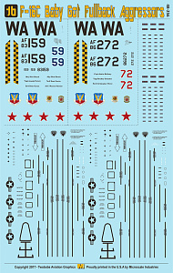 Декаль 1/48 Lockheed-Martin F-16C Fighting Falcon 'Baby Got Fullback' Aggressors (Two Bobs)