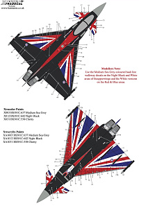 Декаль 1/72 'Blackjack' RAF 2021 Display Eurofighter Typhoon FGR.4  (Xtradecal)