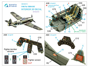 3D Декаль интерьера кабины Fw 190A-5/6 (Eduard)