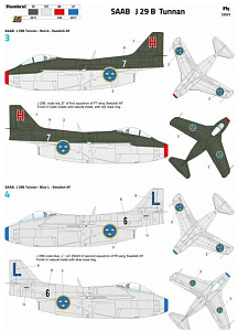 Сборная модель 1/32 Saab J-29B Saab J-29F Tunnan (FLY)