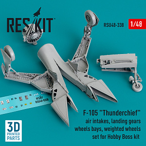 Дополнения из смолы 1/48 Republic F-105 Thunderchief air intakes, landing gears with wheels (ResKit)