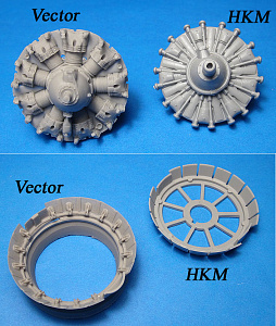 Дополнения из смолы 1/48 B-17 engines and cowls (Vector) 