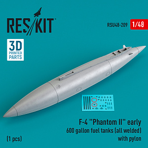 Дополнения из смолы 1/48 McDonnell F-4 Phantom II early 600 gallon fuel tanks (all welded) (ResKit)