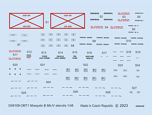Декаль 1/48 Mosquito B Mk.IV stencils (TAM/REV)