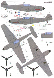 Декаль 1/32 Messerschmitt Bf-109E-3 (3) (Techmod)