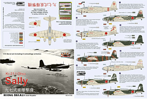 Декаль 1/72 Mitsubishi Ki-21-I Otsu 'Sally' (8x camo) (Rising Decals)