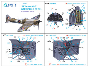 3D Декаль интерьера кабины Tempest Mk.V (Special Hobby/Revell)