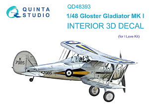 3D Декаль интерьера кабины Gloster Gladiator MKI (I Love Kit)