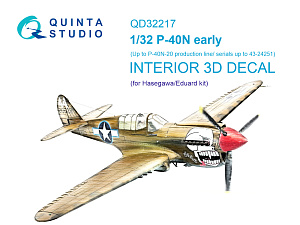 3D Декаль интерьера кабины P-40N early (Hasegawa/Eduard)