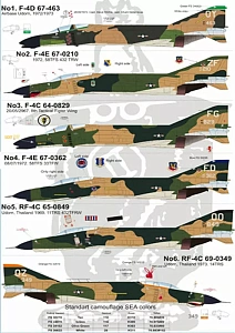 Декаль 1/48 McDonnell F-4 Phantom II in Vietnam war (6) (Print Scale)