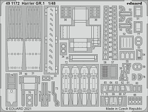 Фототравление 1/48 BAe Harrier GR.1 (для модели Kinetic Model kits)