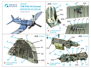 3D Декаль интерьера кабины F4U-1A (Magic Factory)