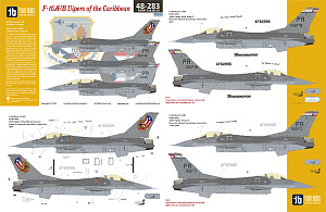 Декаль 1/48 General-Dynamics F-16A/F-16B Vipers of the Caribbean (Two Bobs)