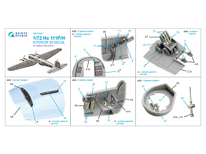 3D Декаль интерьера кабины He 111 P/H (Hasegawa)