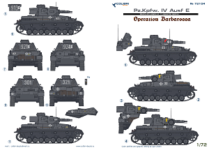 Декаль 1/72 Pz.Kpfw. IV Ausf.E Operation Barbarossa (Colibri Decals)