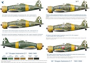 Декаль 1/72 ltalian fighters in the sky of the USSR (MC. 200/ MC. 202) (Colibri Decals)