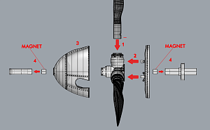 Дополнения из смолы 1/32 Кок и лопасти воздушного винта для Bf109G-10/K (поздний) (A.M.U.R.Reaver)