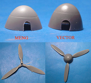 Дополнения из смолы 1/48 Messerschmitt Me410B corrected propellers and spinners (for Meng) (Vector)