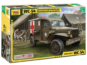 Сборная модель 1/35 Американский армейский медицинский автомобиль WC-54 (Zvezda)