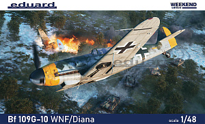 Сборная модель 1/48 Messerschmitt Bf-109G-10 WNF/Diana Weekend edition (Eduard kits) (damage box)