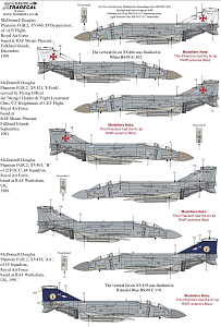 Декаль 1/48 McDonnell-Douglas FGR.2 Phantom (10) in late grey camouflage (Xtradecal)