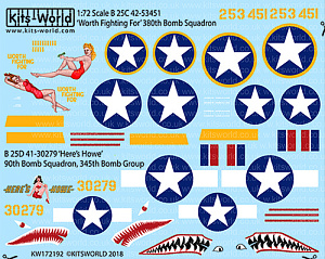 Декаль 1/72 North-American B-25C Mitchell (Kits-World)