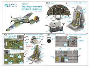 3D Декаль интерьера кабины Fairey Fulmar Mk.II (Trumpeter)