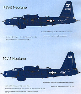 Декаль 1/72 U.S. Navy Lockheed Neptune P2V-5 Neptune - VP-2 and VP-28  (Blackbird Models)