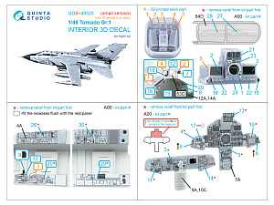 3D Декаль интерьера кабины Tornado Gr.1 (Italeri) (малая версия) (с 3D-печатными деталями)