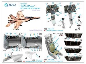 3D Декаль интерьера кабины F/A-18F early (Hobby Boss)