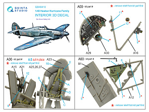 3D Декаль интерьера кабины семейства Hurricane (Arma Hobby)