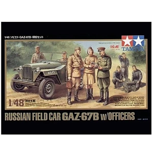 Сборная модель 1/48 Russian Field Car GAZ-67B w/Officers (Tamiya)