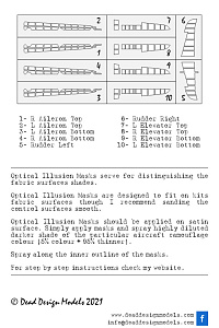 Kawanishi N1K1-J Shiden 3D/optical illusion paint mask for control surfaces (Tamiya kits)