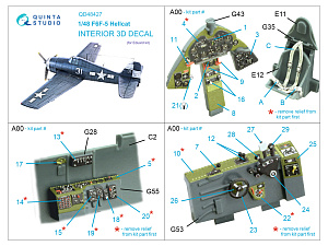 3D Декаль интерьера кабины F6F-5 Hellcat (Eduard)