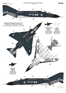 Декаль 1/72 Early British McDonnell-Douglas Phantoms (Ram Modelsl)