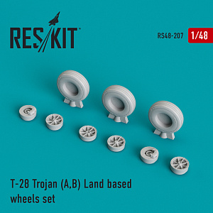 Дополнения из смолы 1/48 North-American T-28A/T-28B Trojan Land based wheels set (ResKit)