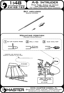 Дополнения из латуни 1/48 Grumman A-6A/6E Трубка Пито, датчик угла атаки и головка приемника топлива