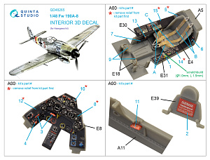 3D Декаль интерьера кабины Fw 190A-8 (Hasegawa)