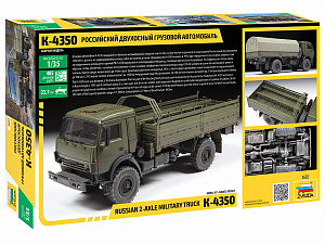 Сборная модель 1/35 Российский двухосный грузовой автомобиль К-4350 (Zvezda)