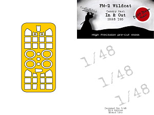 Grumman FM-2 Wildcat wheels and canopy frame paint mask (inside and outside) (Eduard kits)