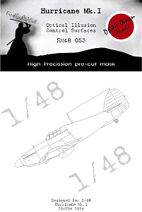 Hawker Hurricane Mk.I 3D/optical illusion paint mask for control surfaces (Airfix kits)