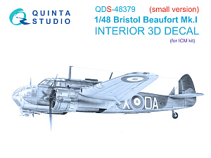 3D Декаль интерьера кабины Bristol Beaufort Mk.I (ICM) (Малая версия)