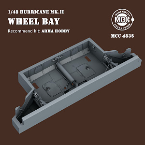 Дополнения из смолы 1/48 Ниши шасси Hawker Hurricane Mk.II Wheel (Arma Hobby) (MCC)