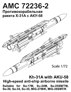 Дополнения из смолы 1/72 Авиационная управляемая ракета Х-31А с АКУ-58 (Advanced Modeling)