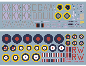 Декаль 1/72 Vickers Wellington in RAF and SAAF Service, Pt.1 (DK Decals)