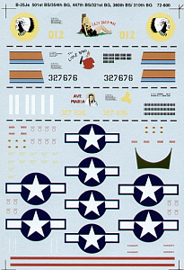 Декаль 1/72 North-American B-25J Mitchells (3) (Microscale)