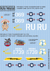 Декаль 1/48 REPUBLIC F-105 THUNDERCHIEF (Kits-World)